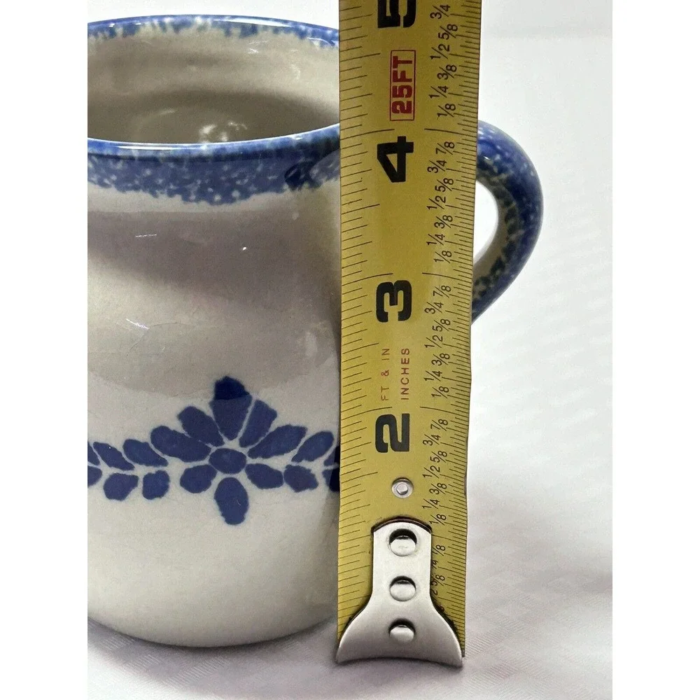 Loomco 4” sponge‎ ware pottery creamer pitcher